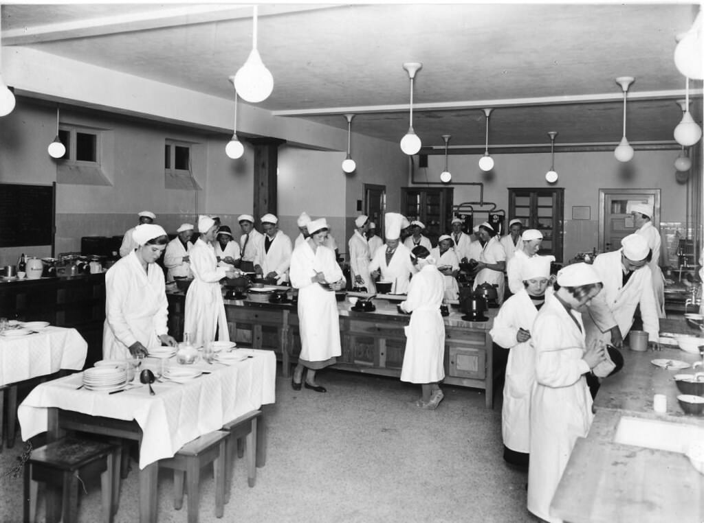 Roskilde Realskole, later Gråbrødreskole, Skolekøkken ca. 1933