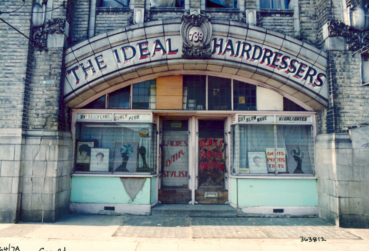 Ideal Hairdresser, Commercial Road, Limehouse, Tower Hamlets, 1988