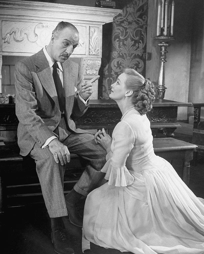 Faye Emerson with and Louis Calhern performing in The Play's The Thing, 1948.