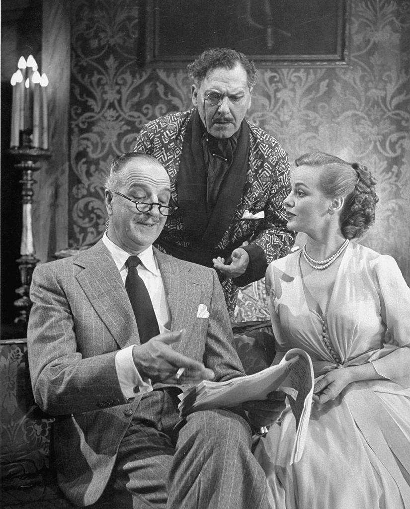 Faye Emerson with Louis Calhern and Arthur Margetson, 1948.