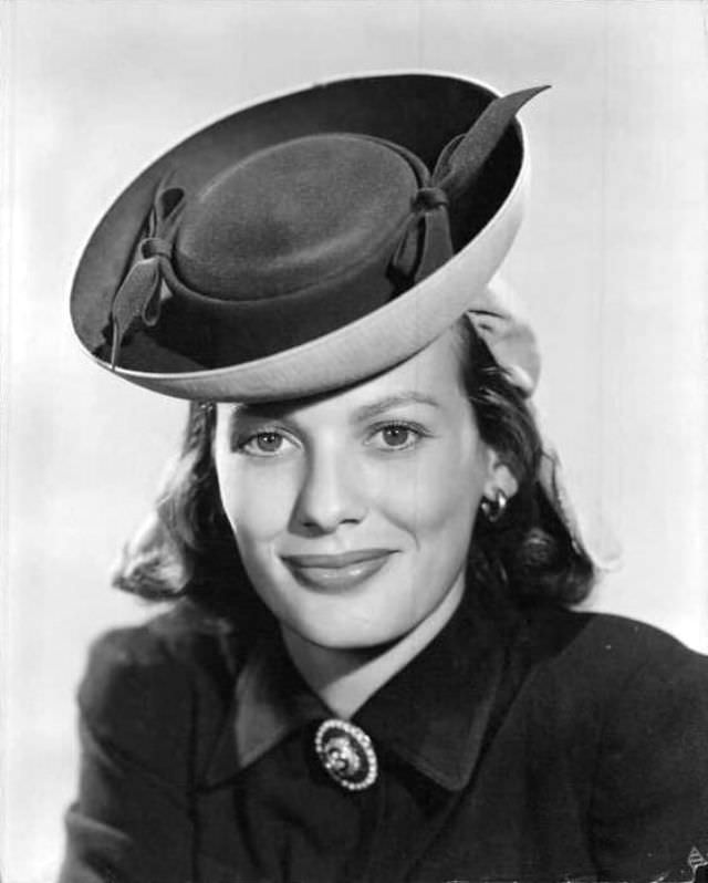 Faye Emerson wearing a hat, 1950s.