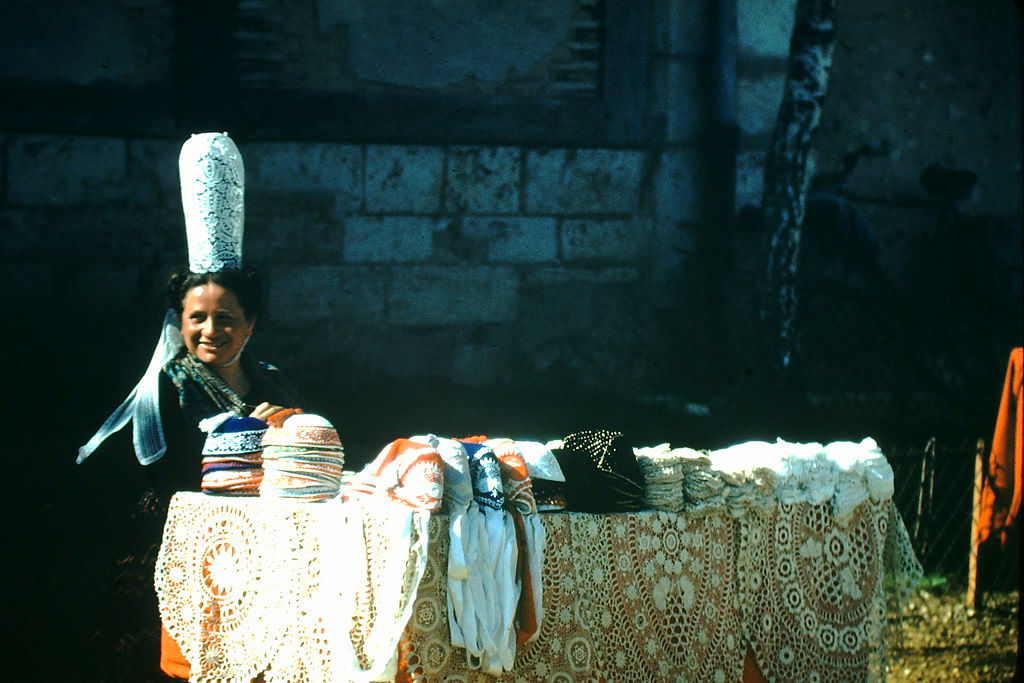 Handwork at Chartres, France, 1954