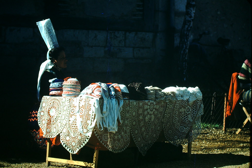 Handwork at Chartres, France, 1954