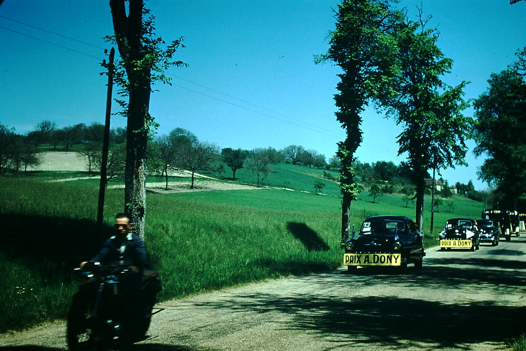 Bicycle Race in Loire, France, 1954