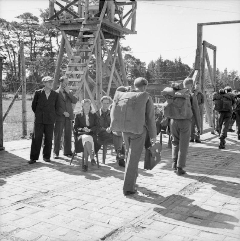 German prisoners of war from Elverum camp prepare for embarkation from Norway to Germany.