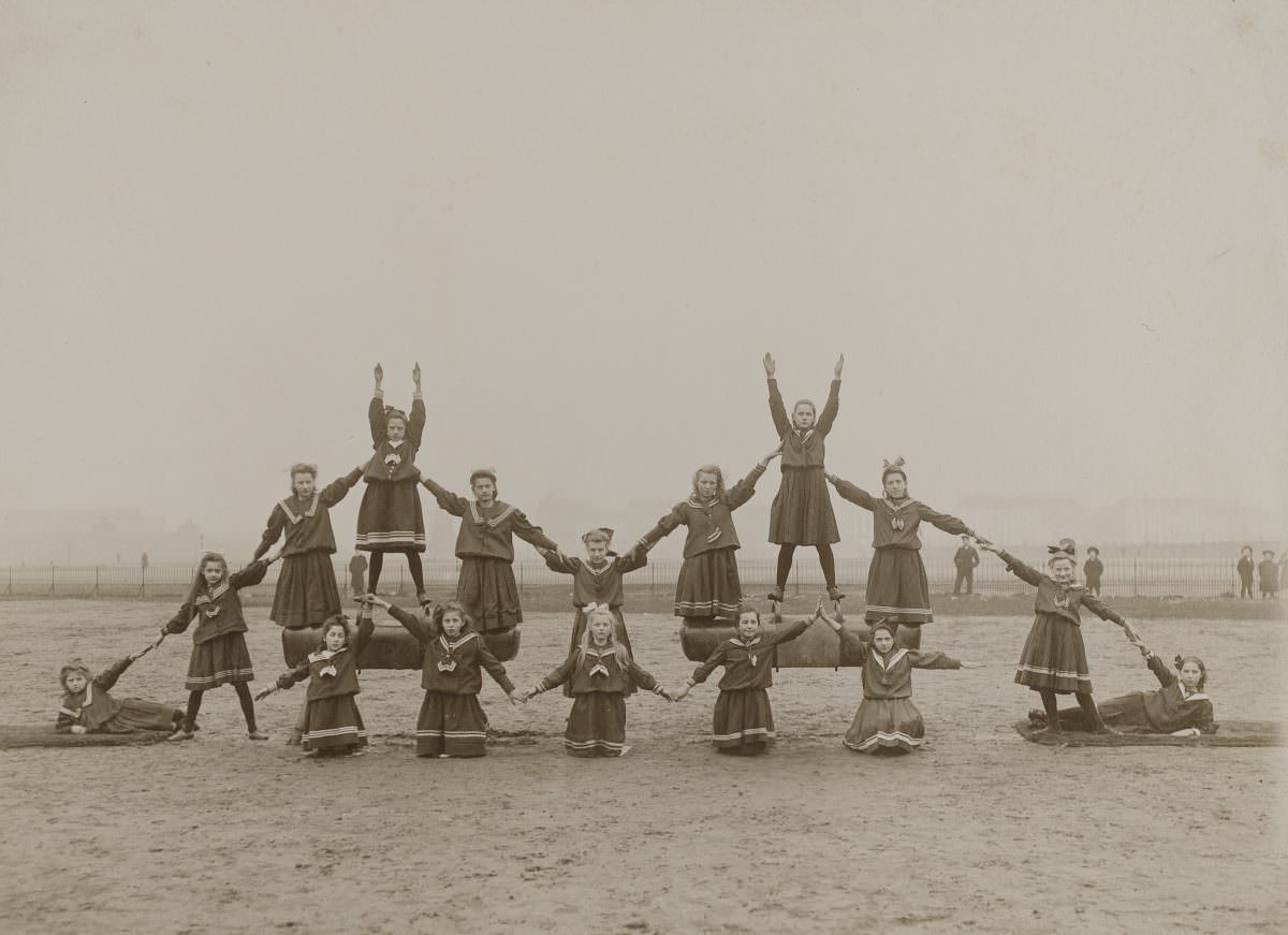 German Women Practicing Swedish Gymnastics in Heinrich, Germany in the 1900s