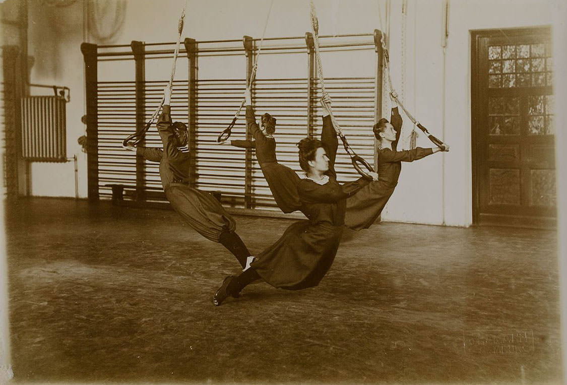 German Women Practicing Swedish Gymnastics in Heinrich, Germany in the 1900s