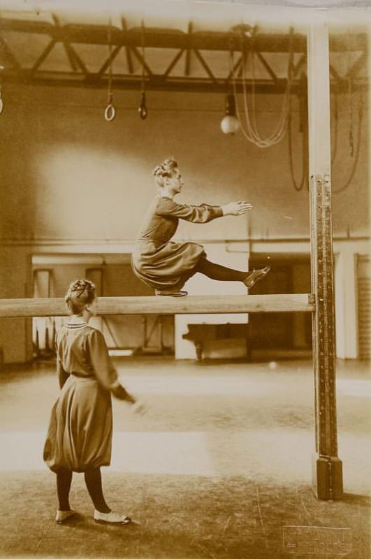German Women Practicing Swedish Gymnastics in Heinrich, Germany in the 1900s