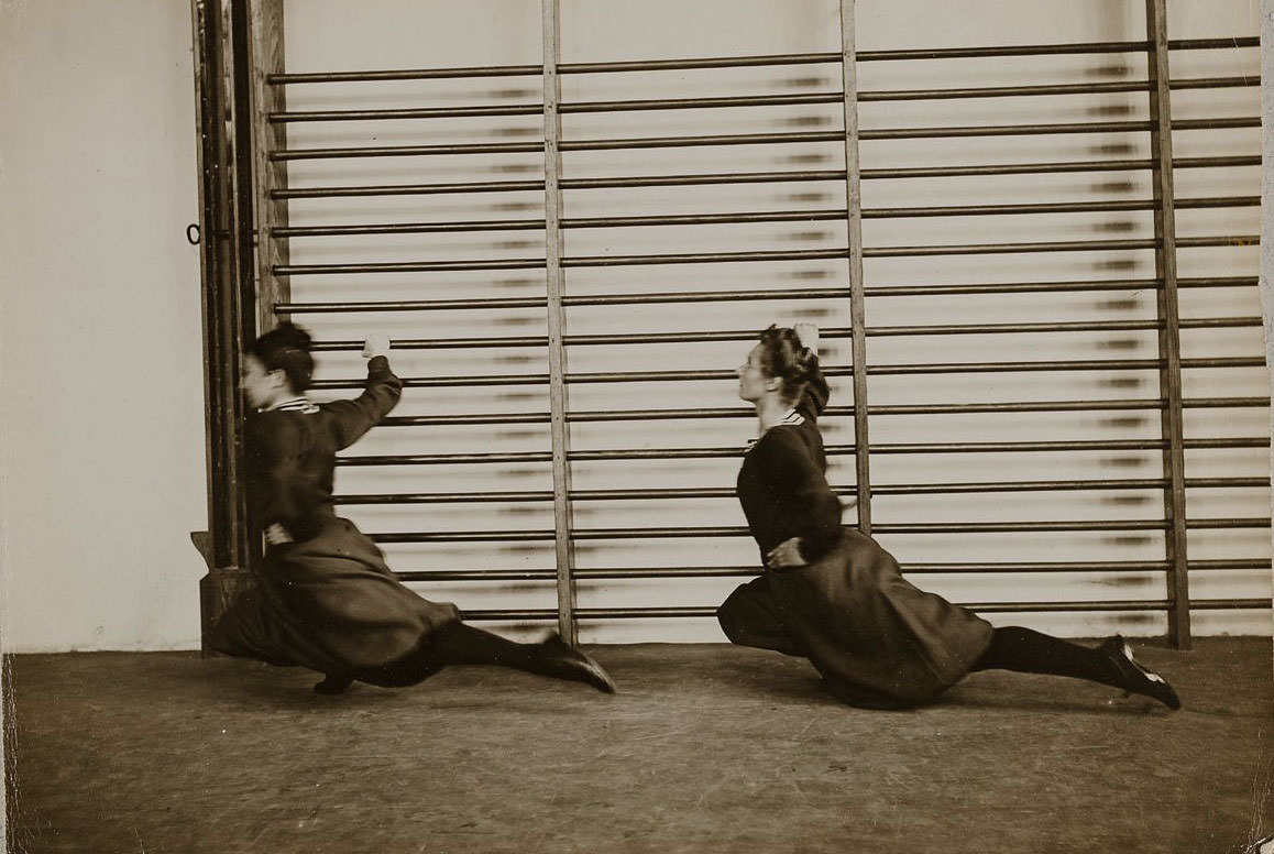 German Women Practicing Swedish Gymnastics in Heinrich, Germany in the 1900s