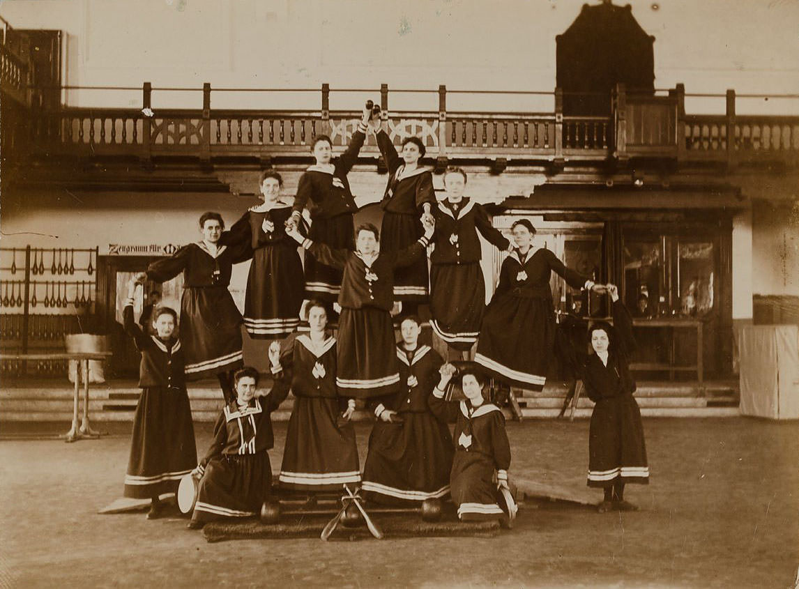 German Women Practicing Swedish Gymnastics in Heinrich, Germany in the 1900s