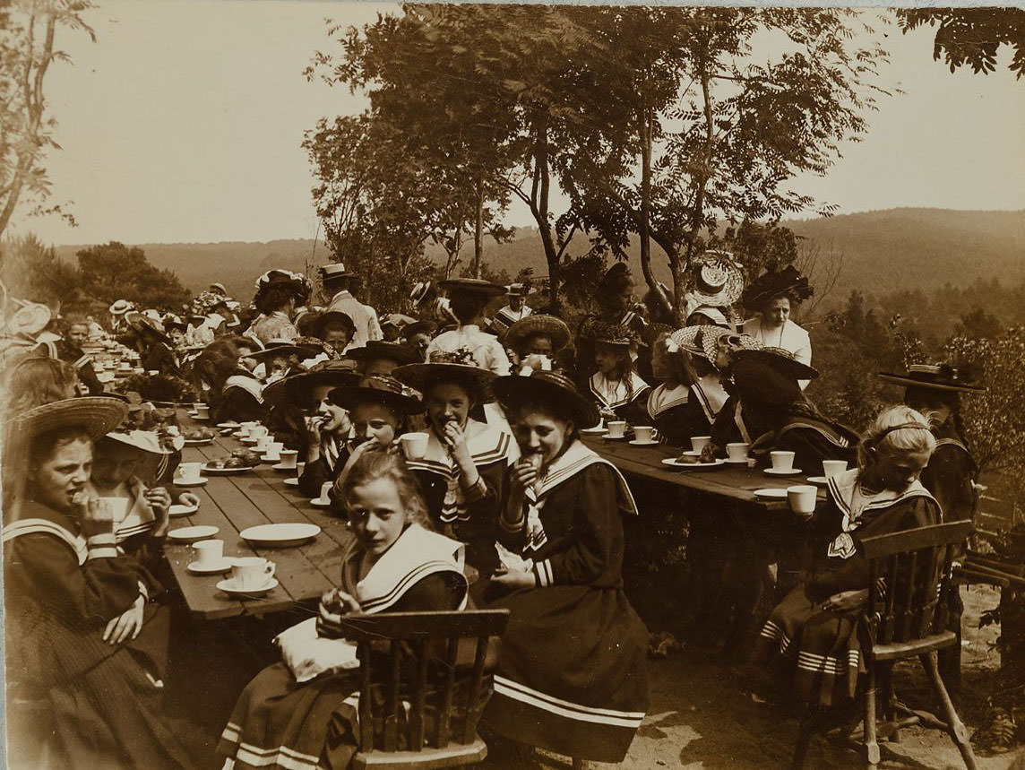 German Women Practicing Swedish Gymnastics in Heinrich, Germany in the 1900s