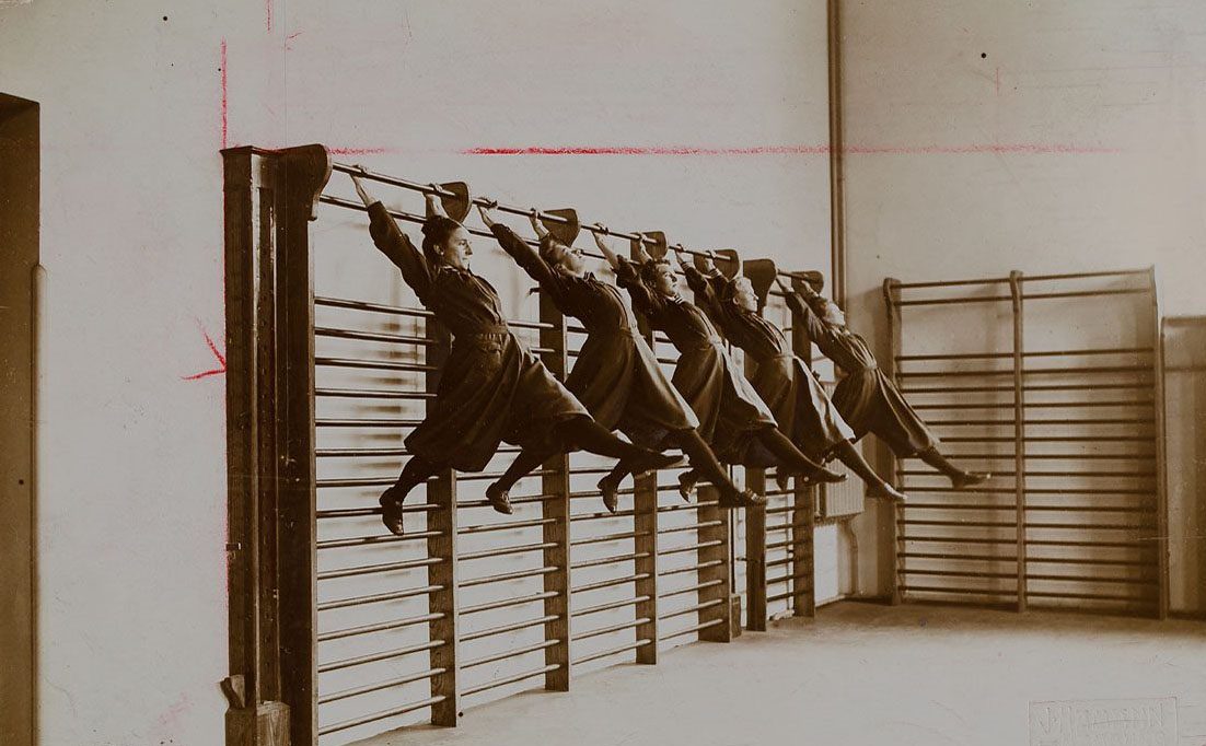 German Women Practicing Swedish Gymnastics in Heinrich, Germany in the 1900s