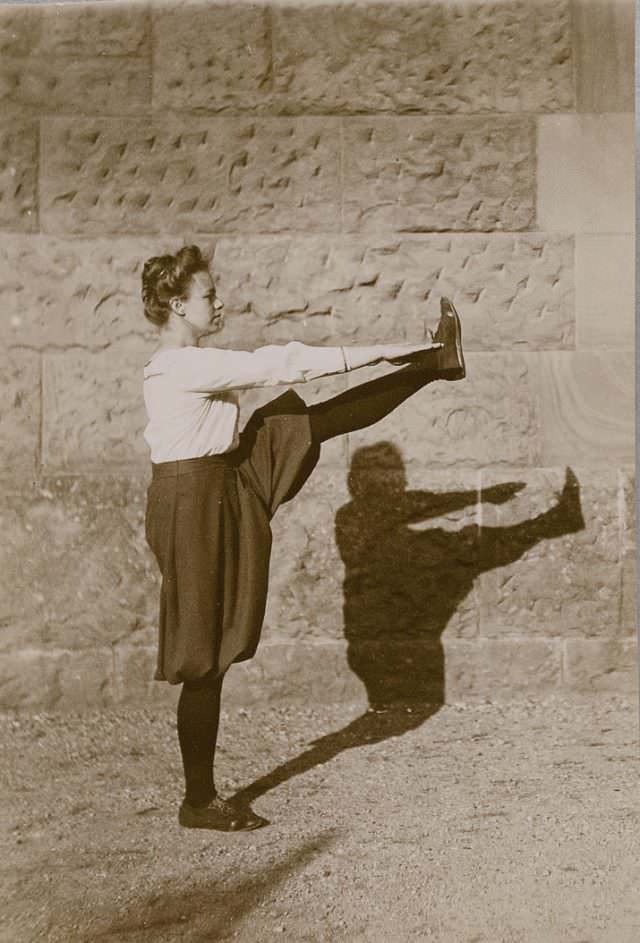 German Women Practicing Swedish Gymnastics in Heinrich, Germany in the 1900s