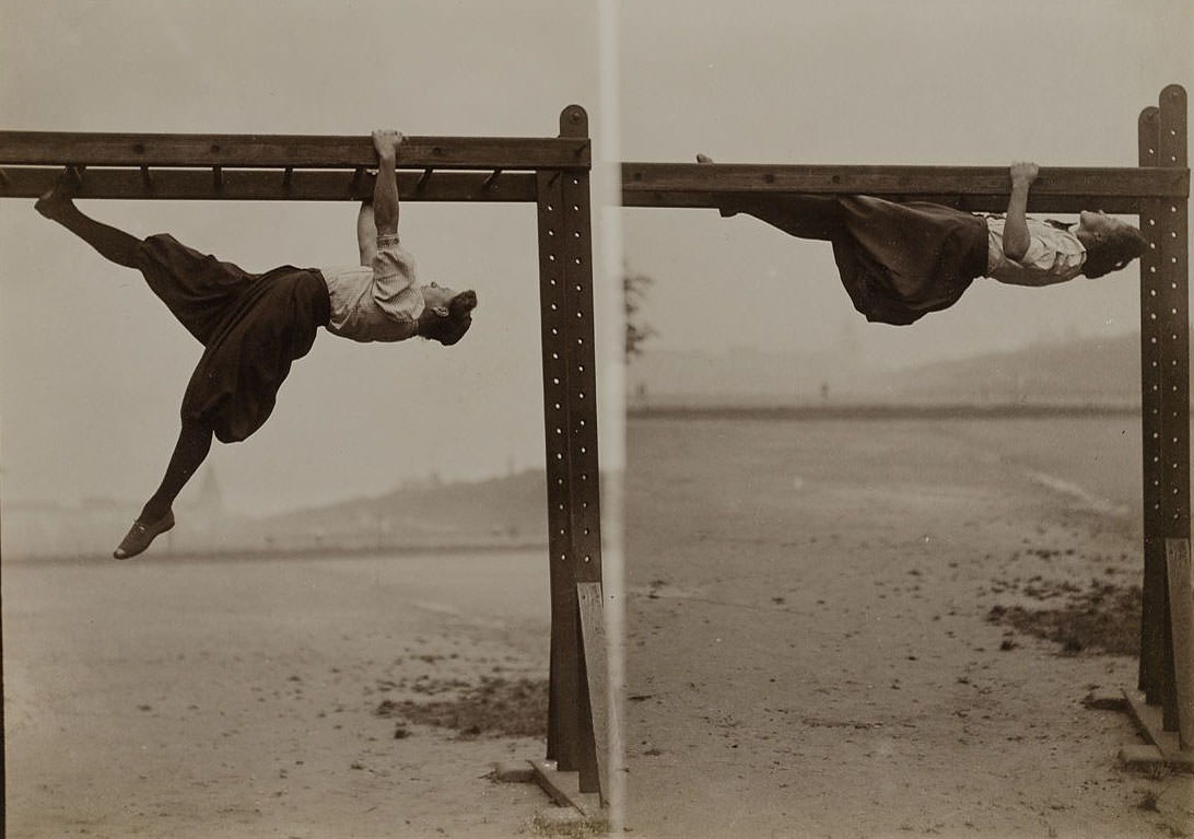 German Women Practicing Swedish Gymnastics in Heinrich, Germany in the 1900s