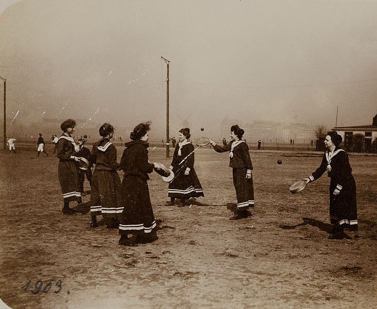 German Women Practicing Swedish Gymnastics in Heinrich, Germany in the 1900s