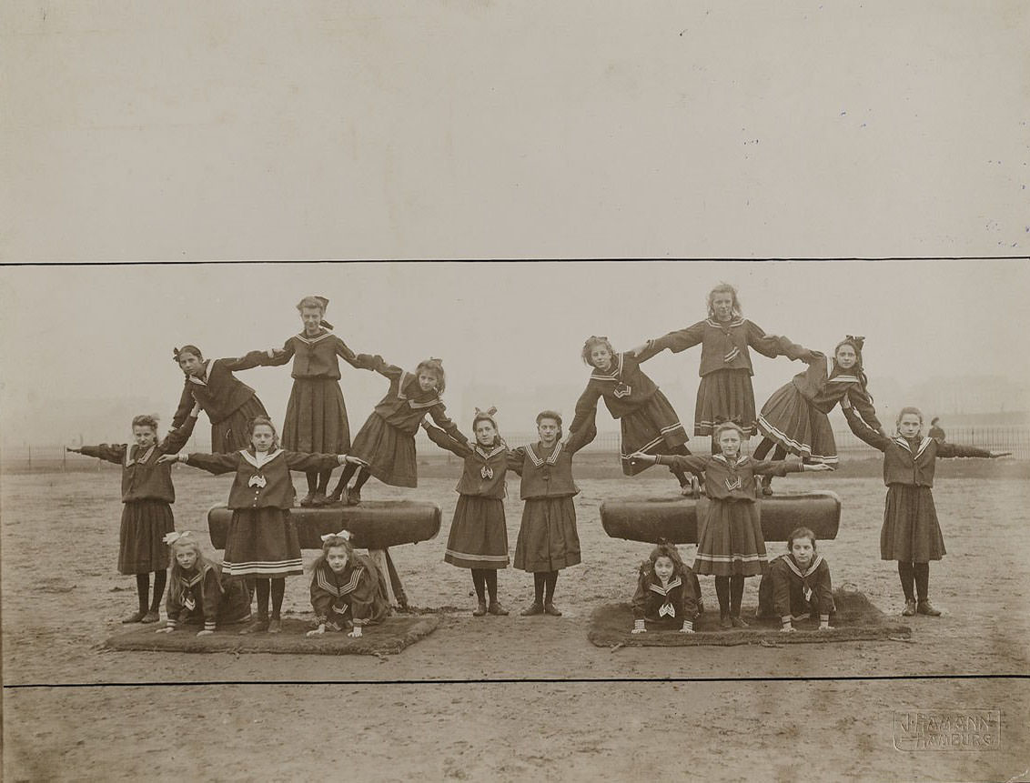 German Women Practicing Swedish Gymnastics in Heinrich, Germany in the 1900s