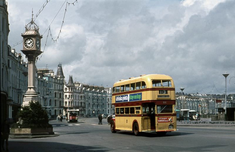 Douglas IOM Regent No.64 with Horse Tram Loch Prom, 27 June 1971