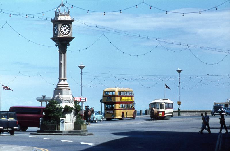 Douglas Sea Terminal with Regent No.65 & Saloon Horse Tram No.1, 28 June 1971