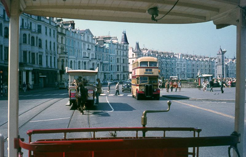 Horse Tram & Corpn. Regent No.56 at the Clock Tower, 5 August 1970