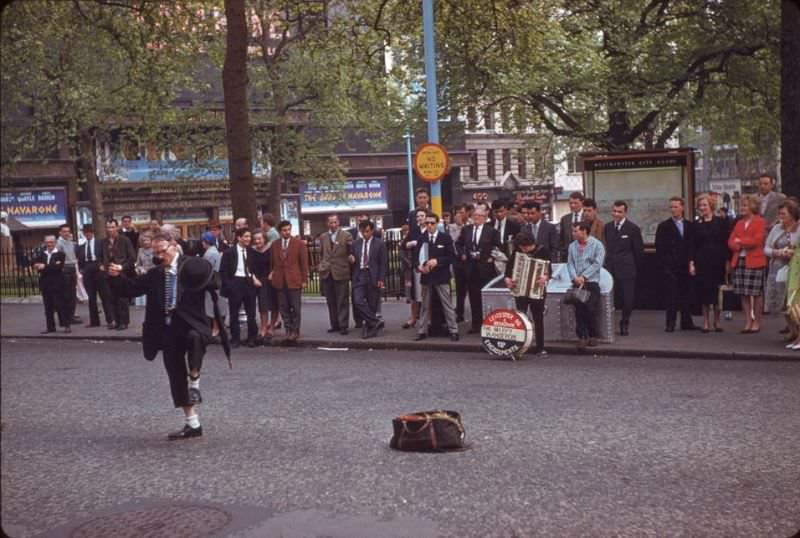 Street performers at Buskers Leicester Square.