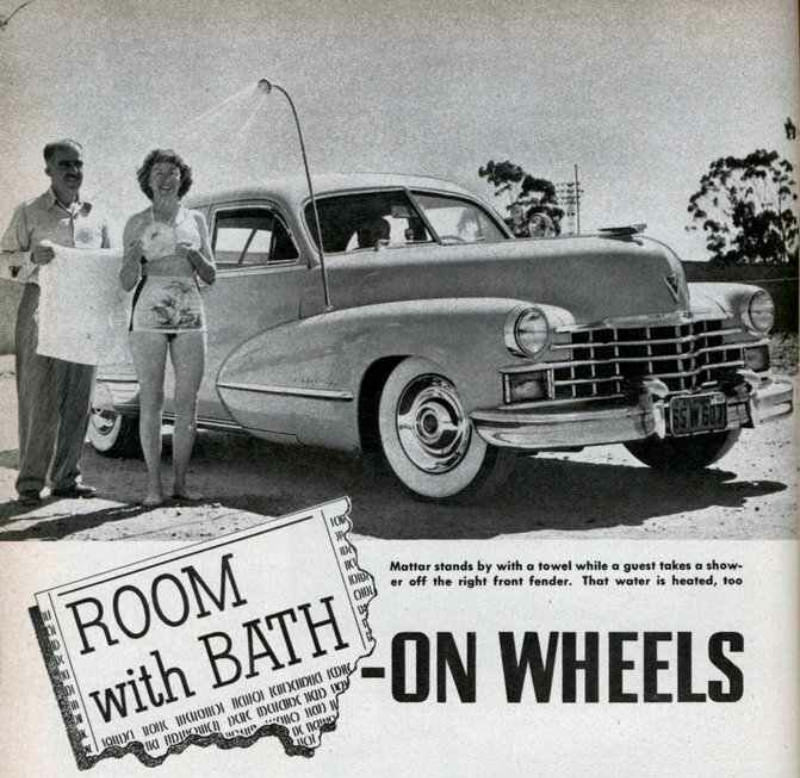 A Car that had Everything: Louie Mattar's Cadillac, with Water Tank, Washing Machine, Bar, and Kitchen, 1952