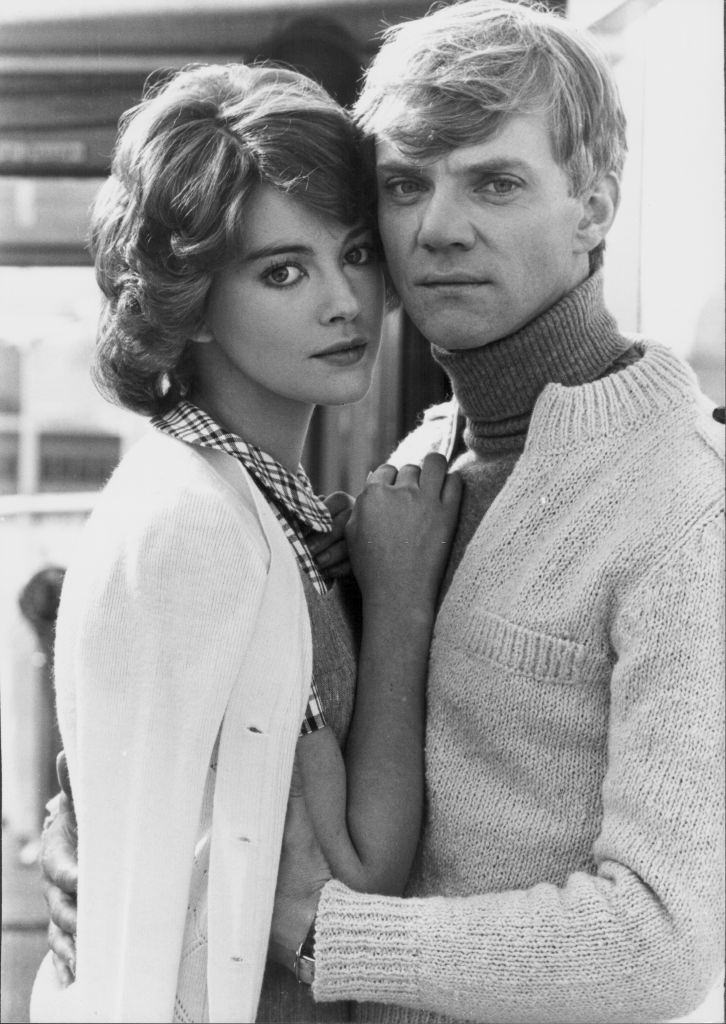 Lynne Frederick and Malcolm McDowell, as they appear in the film 'Voyage of the Damned', 1976.
