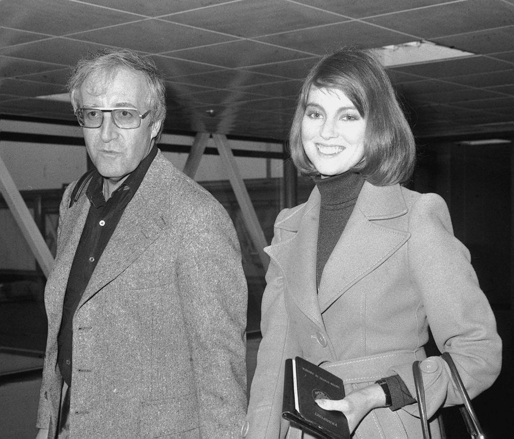 Lynne Frederick with with her husband at Heathrow when they returned from Nice where they got married, 1976.