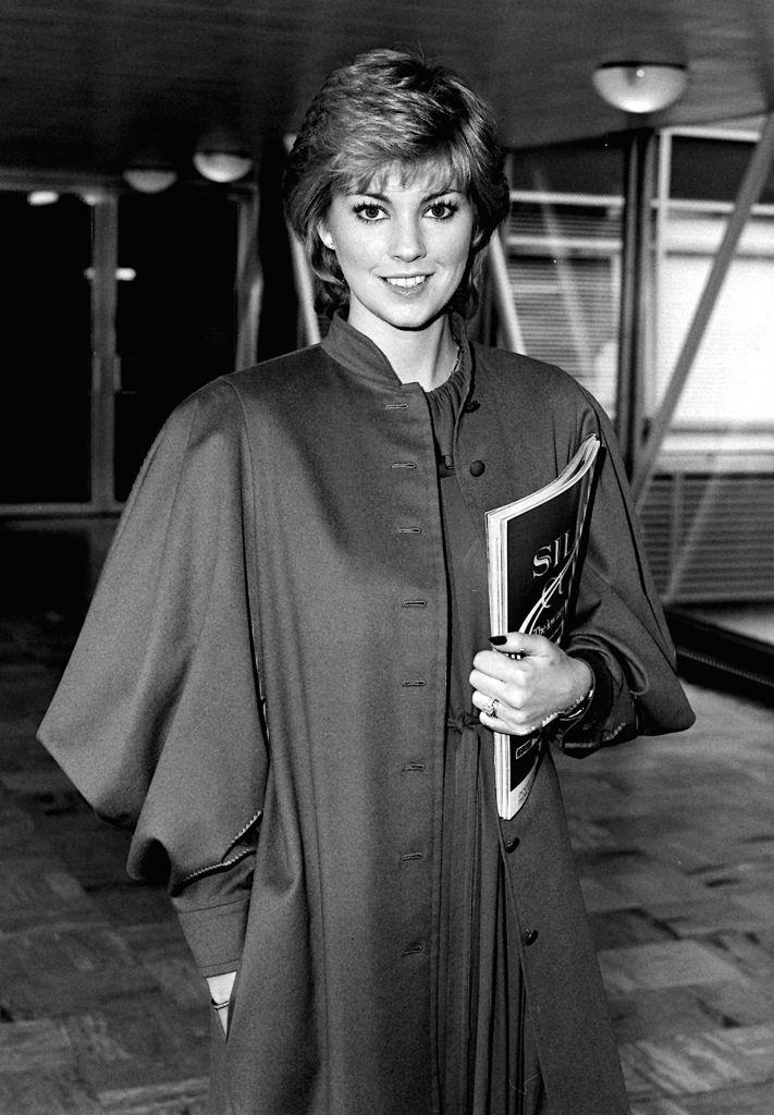 Lynne Frederick at Heathrow Airport on her way to join husband David Frost in America.