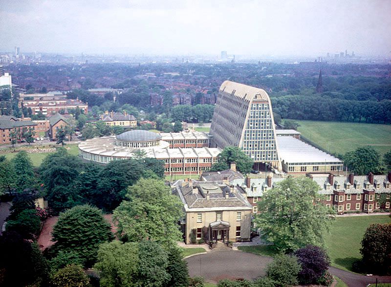 Hollings Building from the tower of Owen's Park student residences.