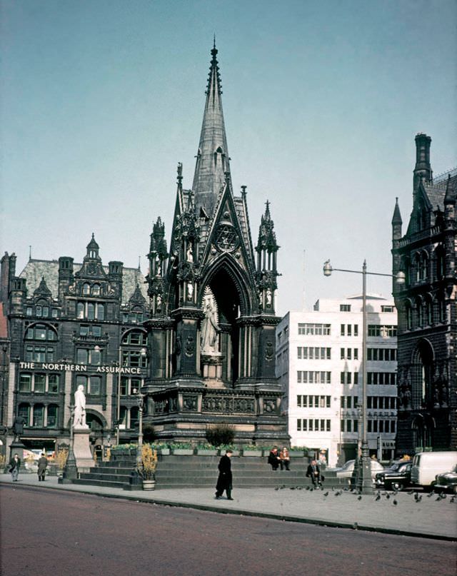 Albert Square and the Albert Memorial.