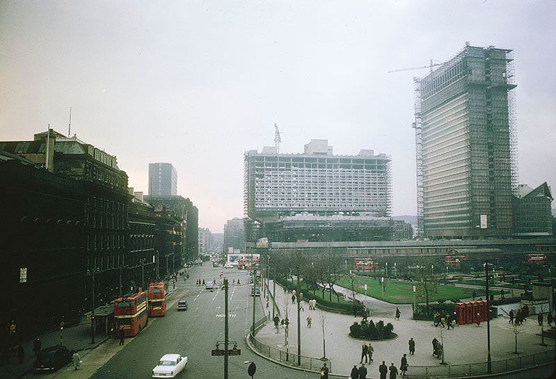 View across Piccadilly Gardens towards the Piccadilly Plaza.