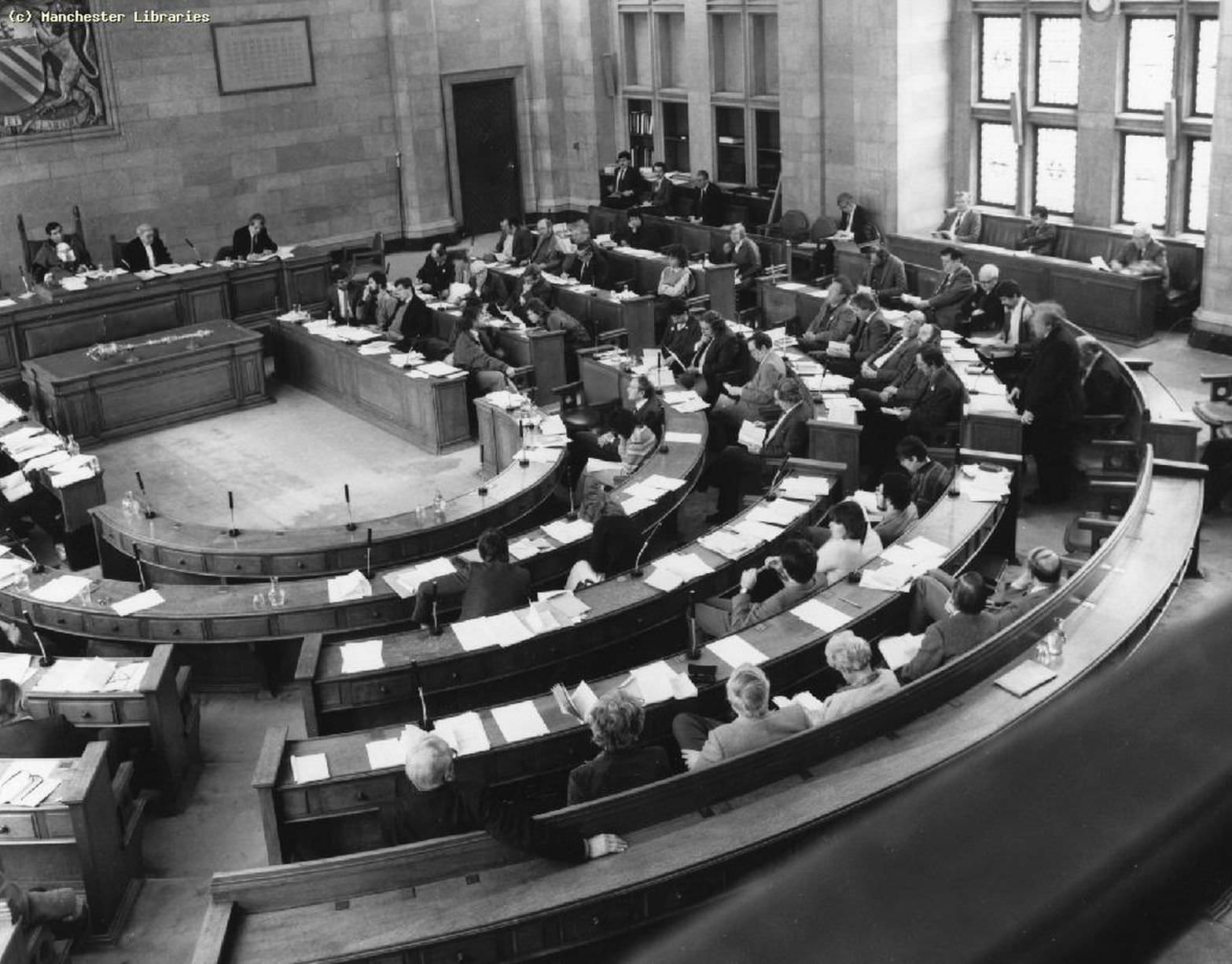 Manchester City Council in session at the town hall
