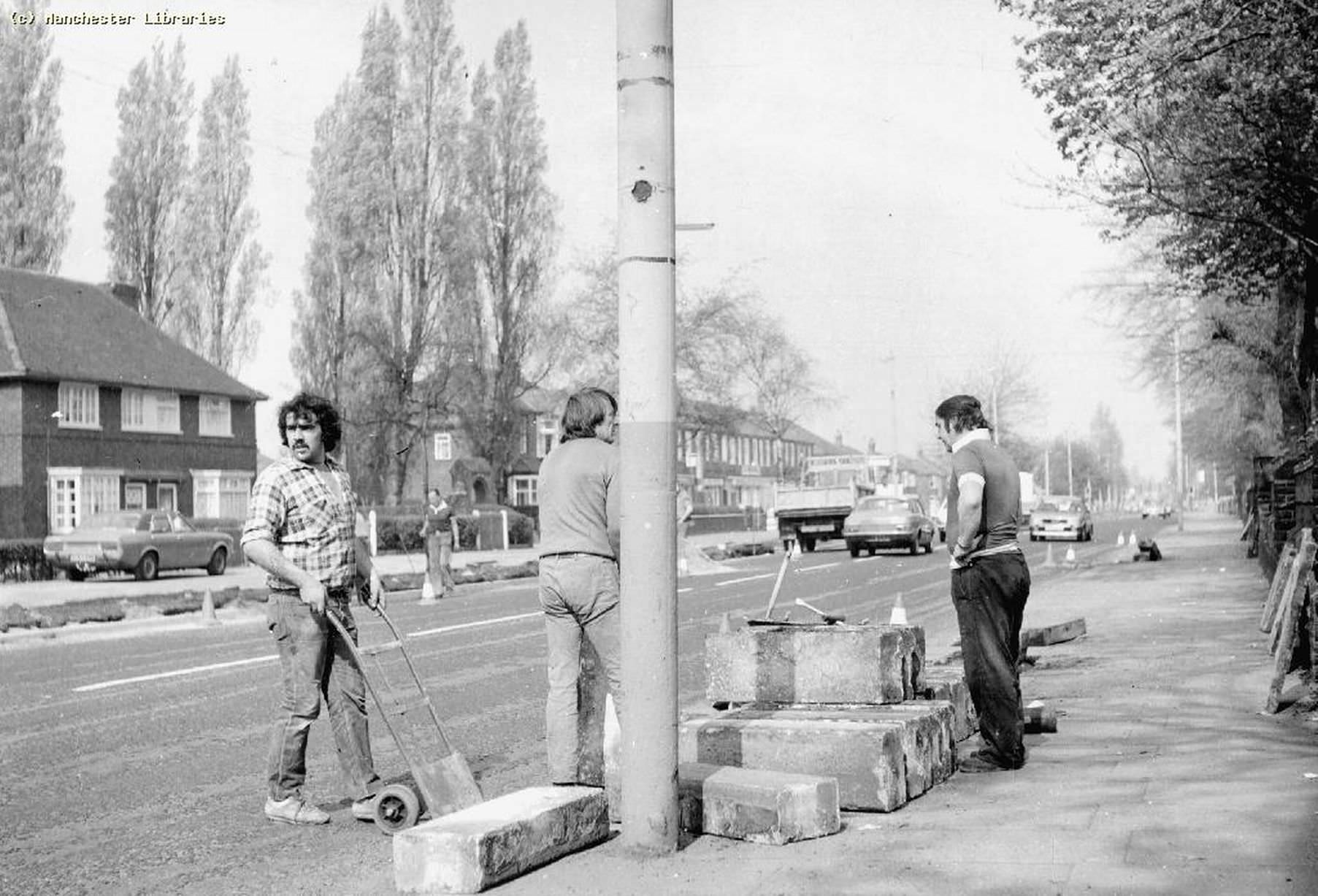 Roadworks on Barlow Moor Road, Chorlton