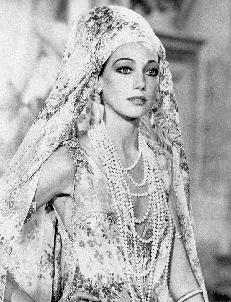 Marisa Berenson acting the film The Rise and Rise of Casanova, 1977.