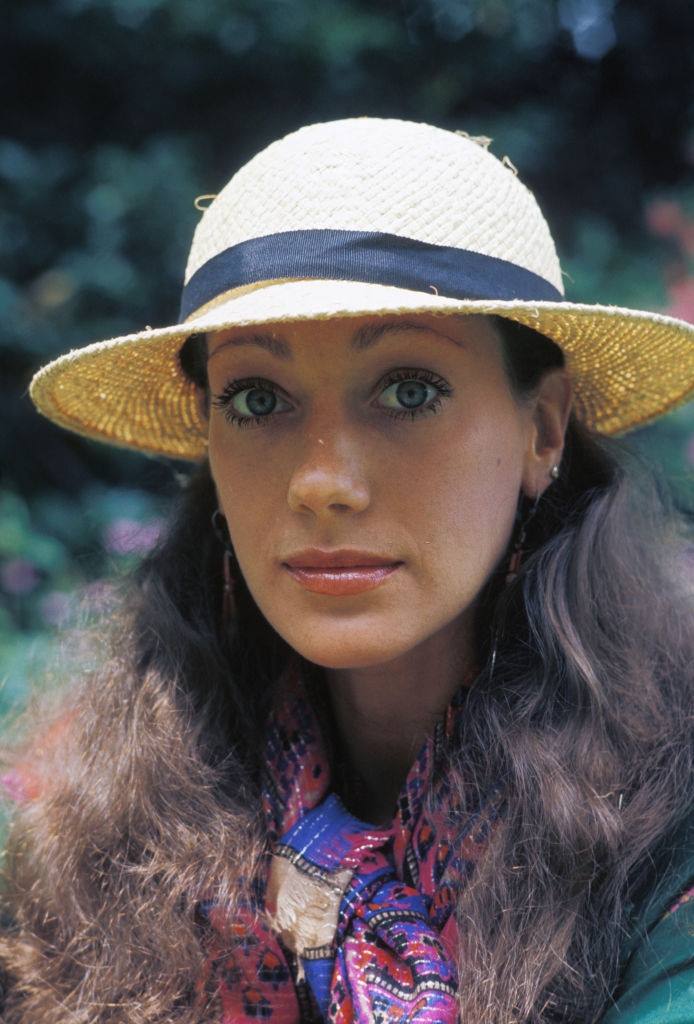 Marisa Berenson wearing a hat, 1977.