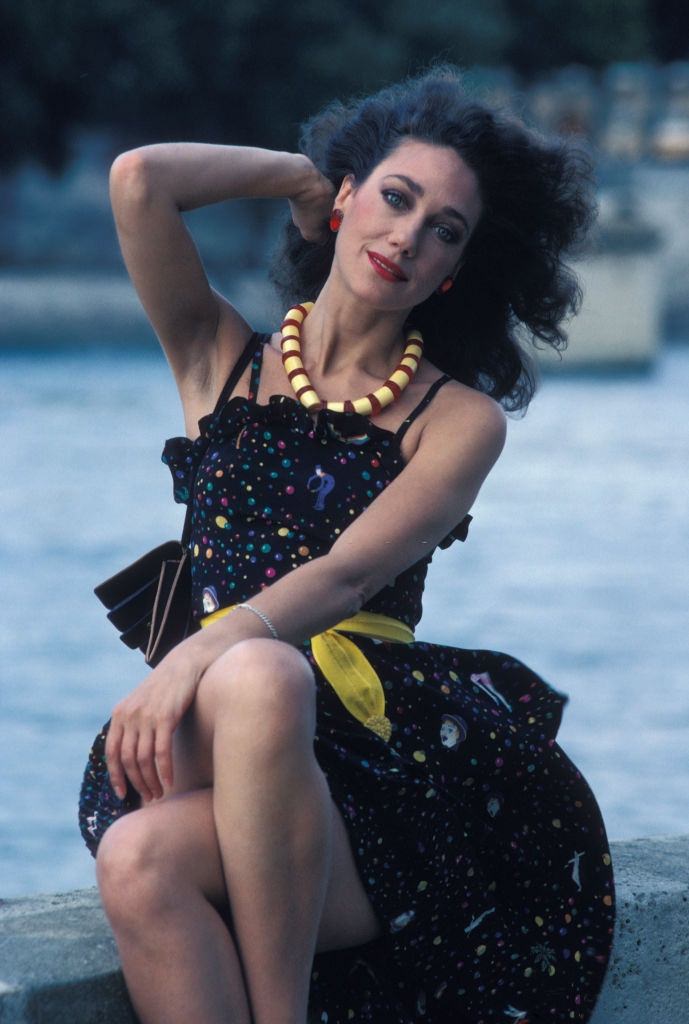 Marisa Berenson during a fashion photoshoot, 1981.