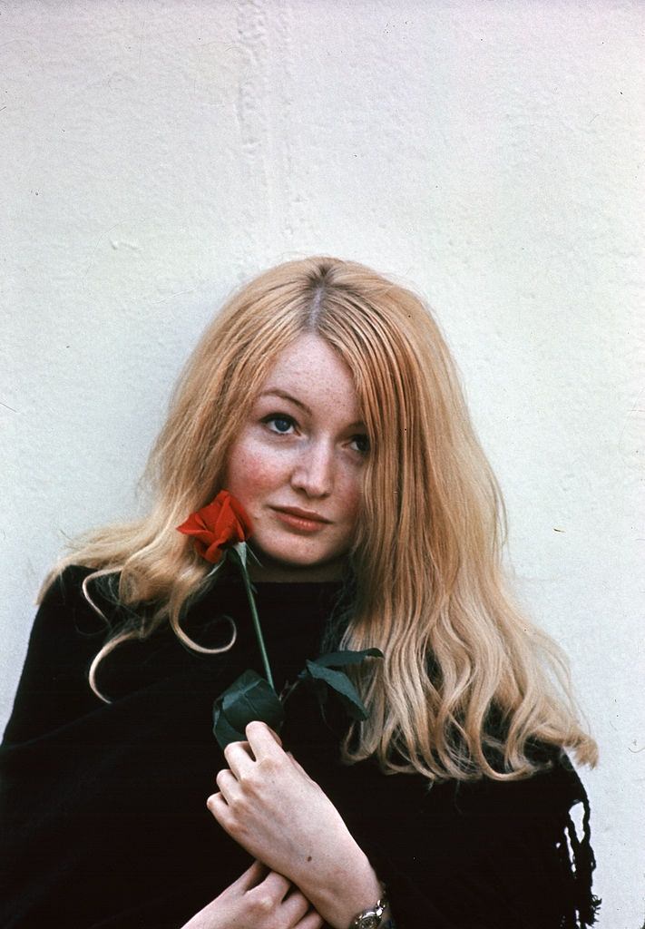 Mary Hopkin with a rose, 1960s.