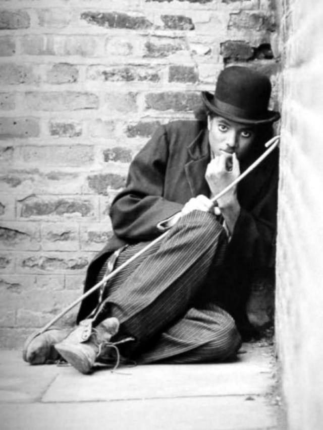 Michael Jackson Dressed as His Idol Charlie Chaplin in 1979