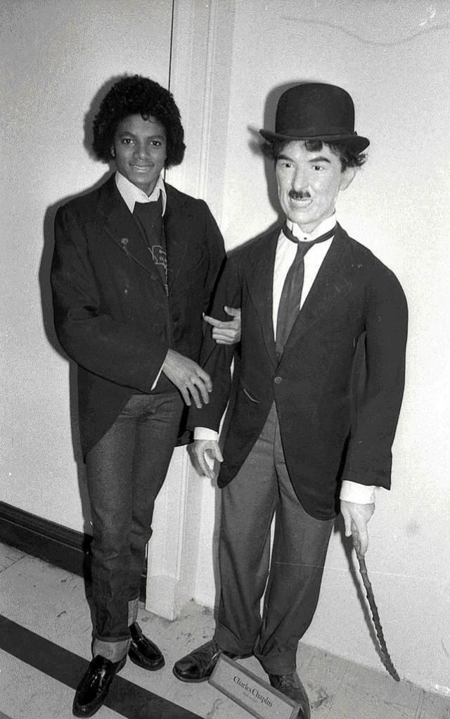 Michael Jackson Dressed as His Idol Charlie Chaplin in 1979