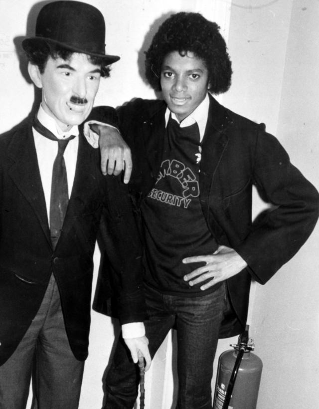 Michael Jackson Dressed as His Idol Charlie Chaplin in 1979