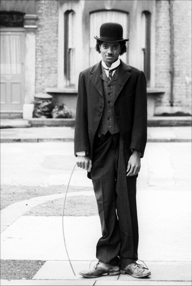 Michael Jackson Dressed as His Idol Charlie Chaplin in 1979