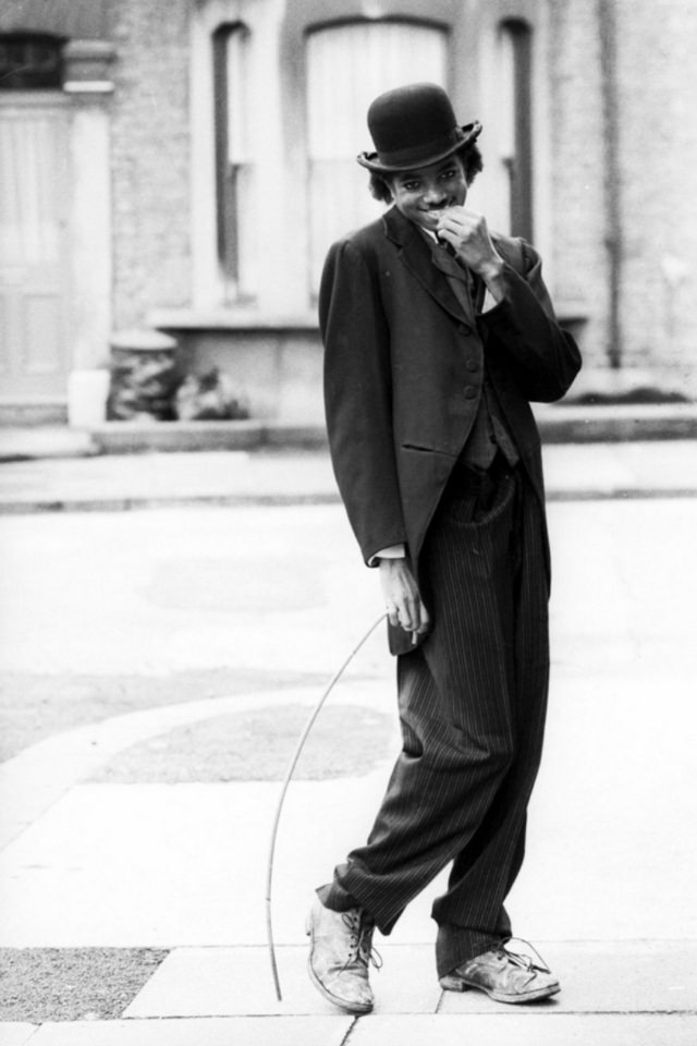 Michael Jackson Dressed as His Idol Charlie Chaplin in 1979