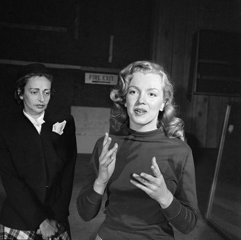 Marilyn Monroe During a Training Session with her Acting Coach in 1948