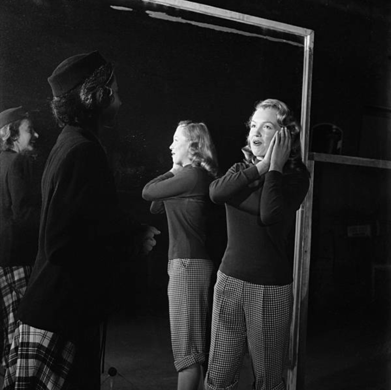 Marilyn Monroe During a Training Session with her Acting Coach in 1948