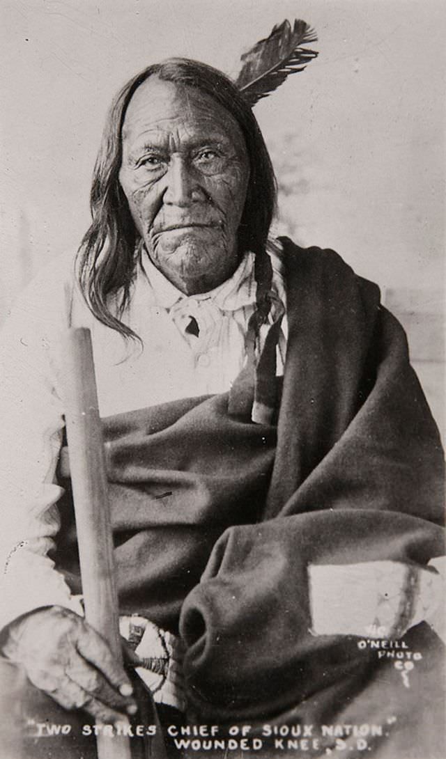 Two Strikes, Chief of Sioux Nation, Wounded Knee, SD