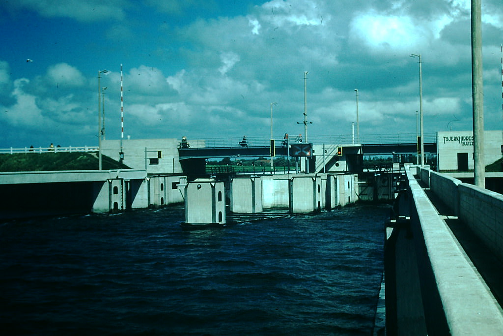 Locks at Harlingen, Netherlands, 1954