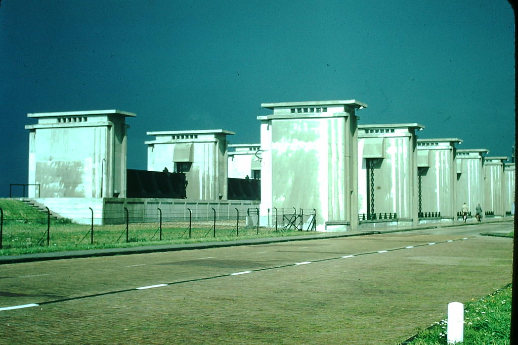 Locks North End of 18 Mile Dyke of Zuider Zee, Netherlands, 1954