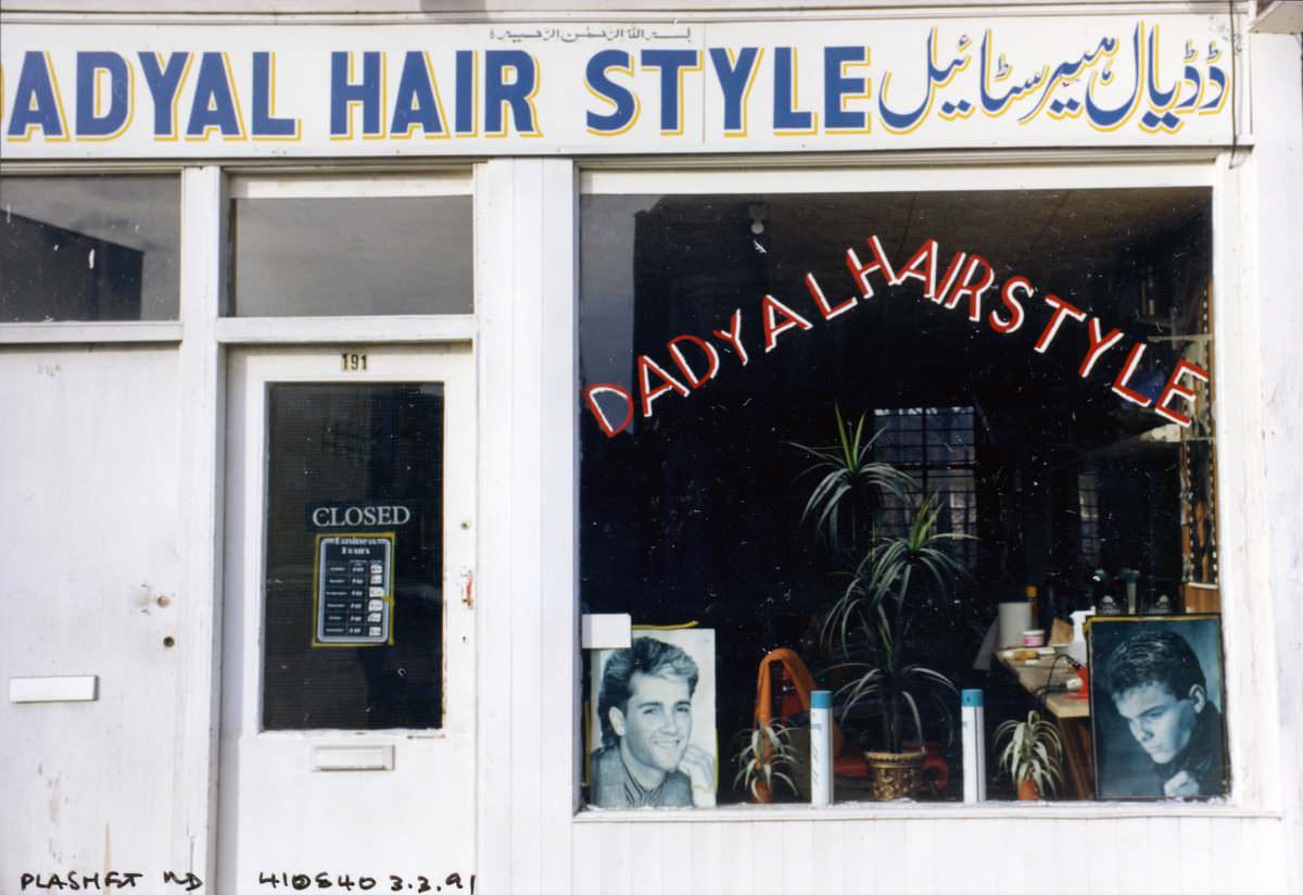 Hairdresser, Plashet Road, East Ham, Newham, 1991