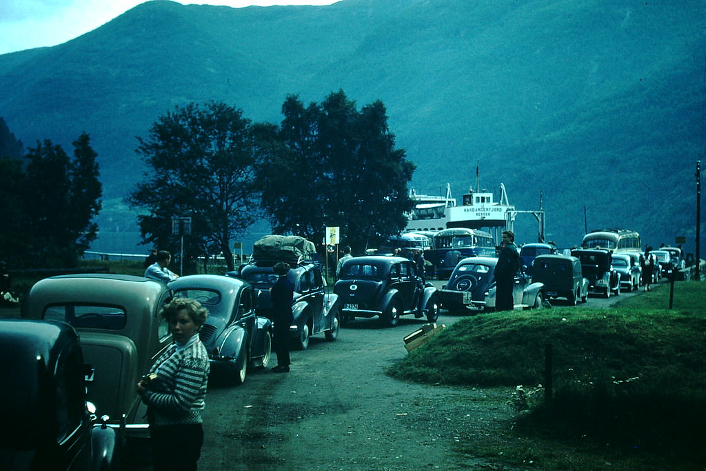 Ferry Landing at Kvandal, Norway, 1954