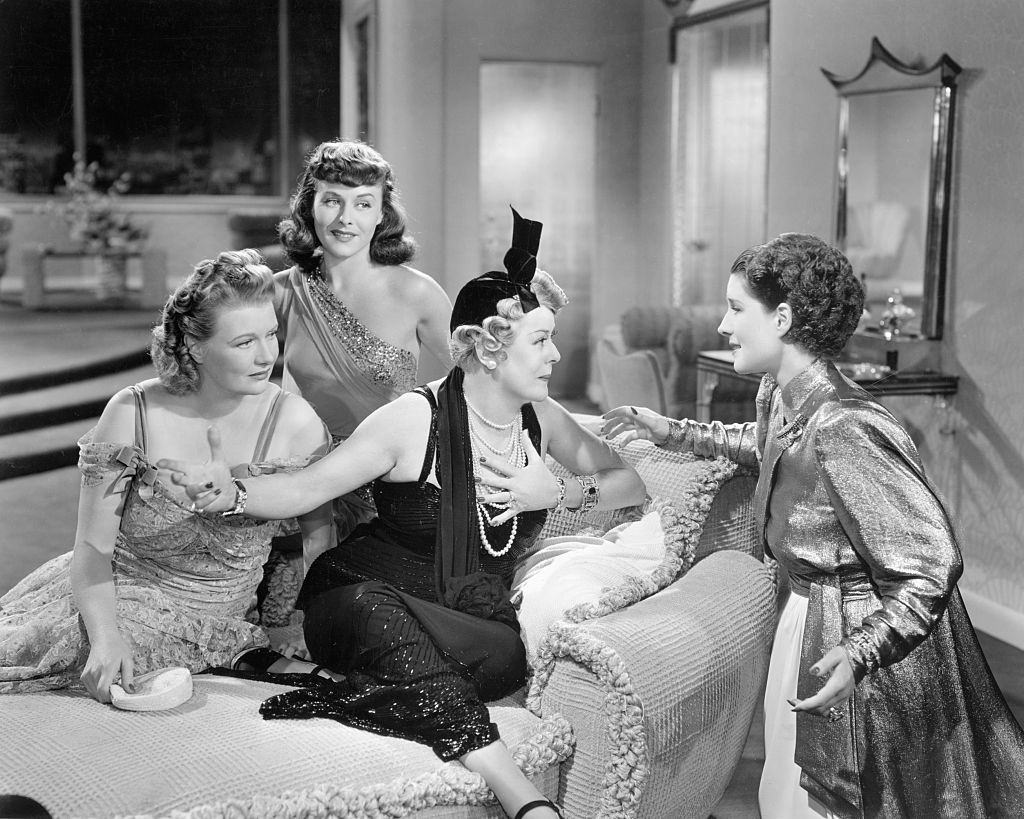 Paulette Goddard with Mary Boland, Norma Shearer and Phylis Povah in the movie 'The Women', 1939.